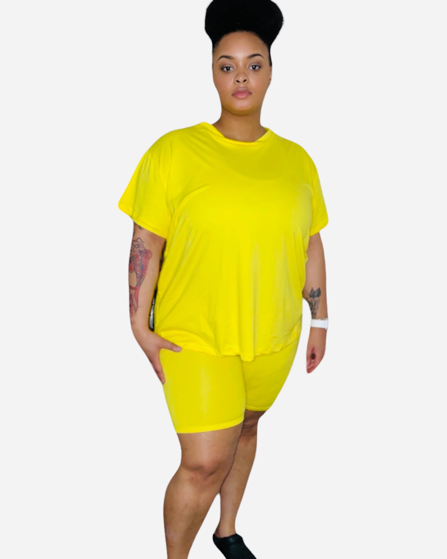 PLUS CHILL SHORT SET (YELLOW)