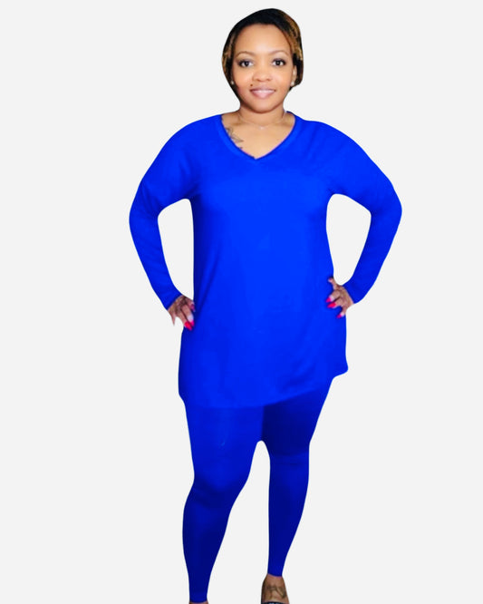 FALL LEGGING SET (BRIGHT BLUE)