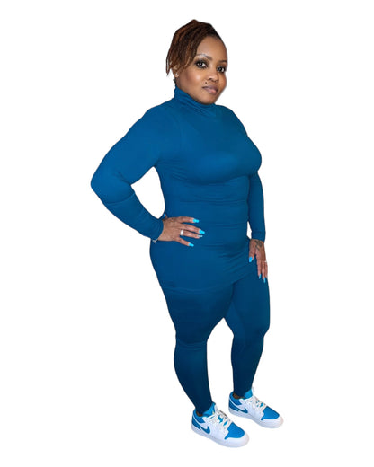 LASHA’S TURTLENECK LEGGING SET (TEAL)