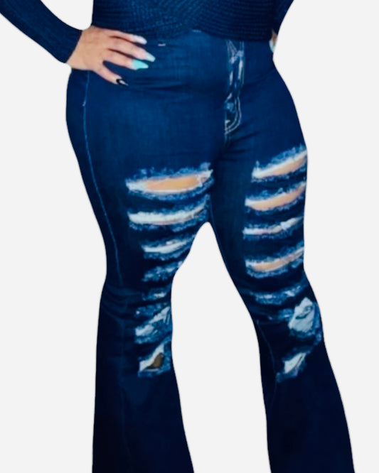 FLARED SLICED JEANS