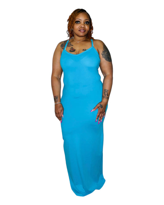 RACERBACK MAXI DRESS (ICE BLUE)