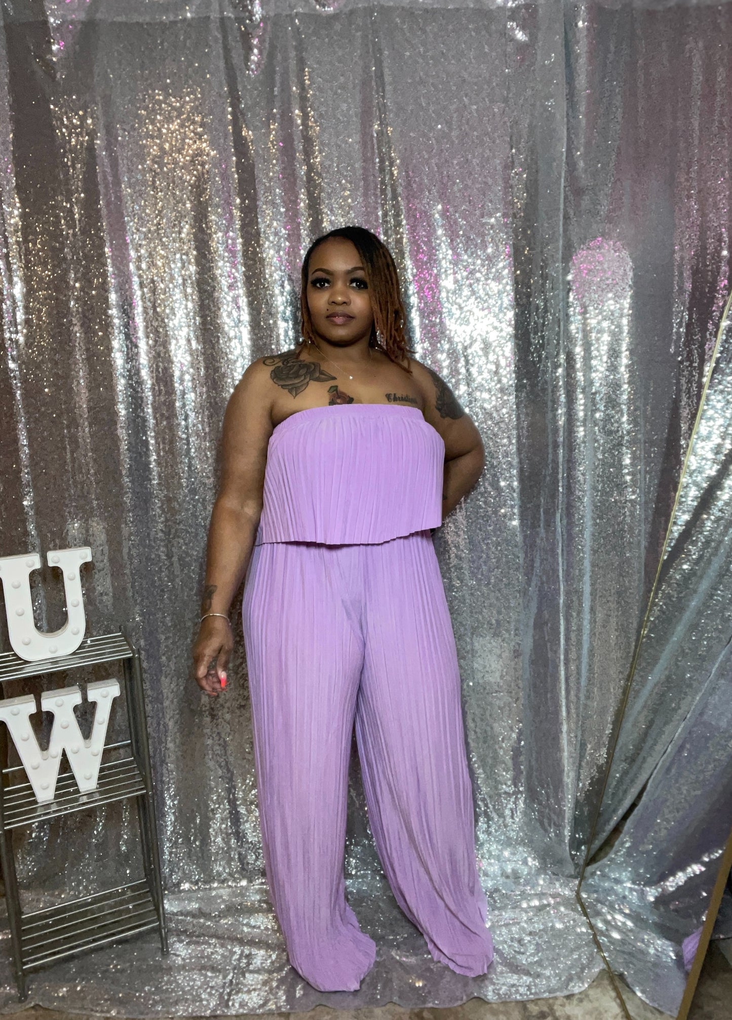 PLEATED JUMPSUIT (LILAC)