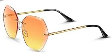 RIMLESS BUTTERFLY SUNGLASSES (YELLOW)